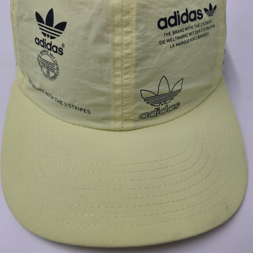 Adidas Hat Strapback Yellow Trefoil Logo Nylon The Brand With The 3 Stripes Men - Picture 3 of 16